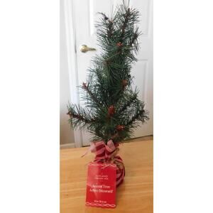 Chrismas Tree 12" Table Top Mini Accent  Green Weighted Base Ashland New